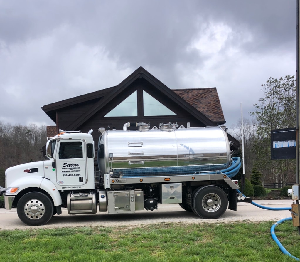 Setters Septic service truck at a residential property